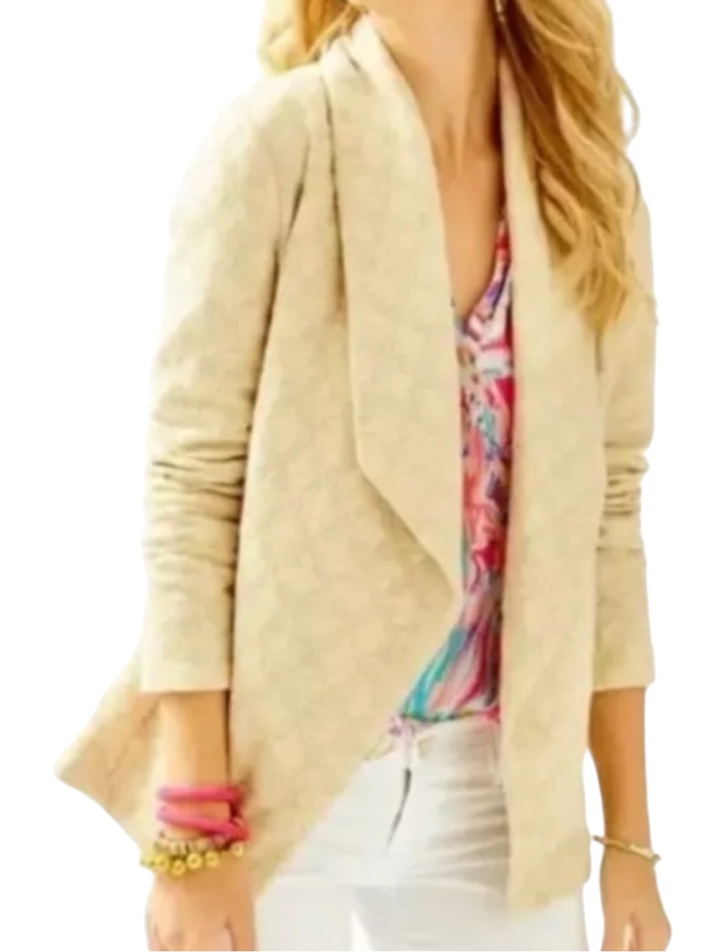 LILLY PULITZER Brea Wrap Cardigan/Jacket in Heathered Wheat Size X-Large -- WOW!